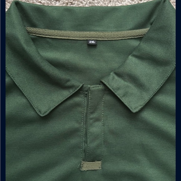 Men’s 2XL Dark Green Collared Short Sleeve Shirt - Picture 5 of 6
